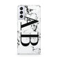 Marble Vertical Initials Personalised Samsung S21 Plus Case