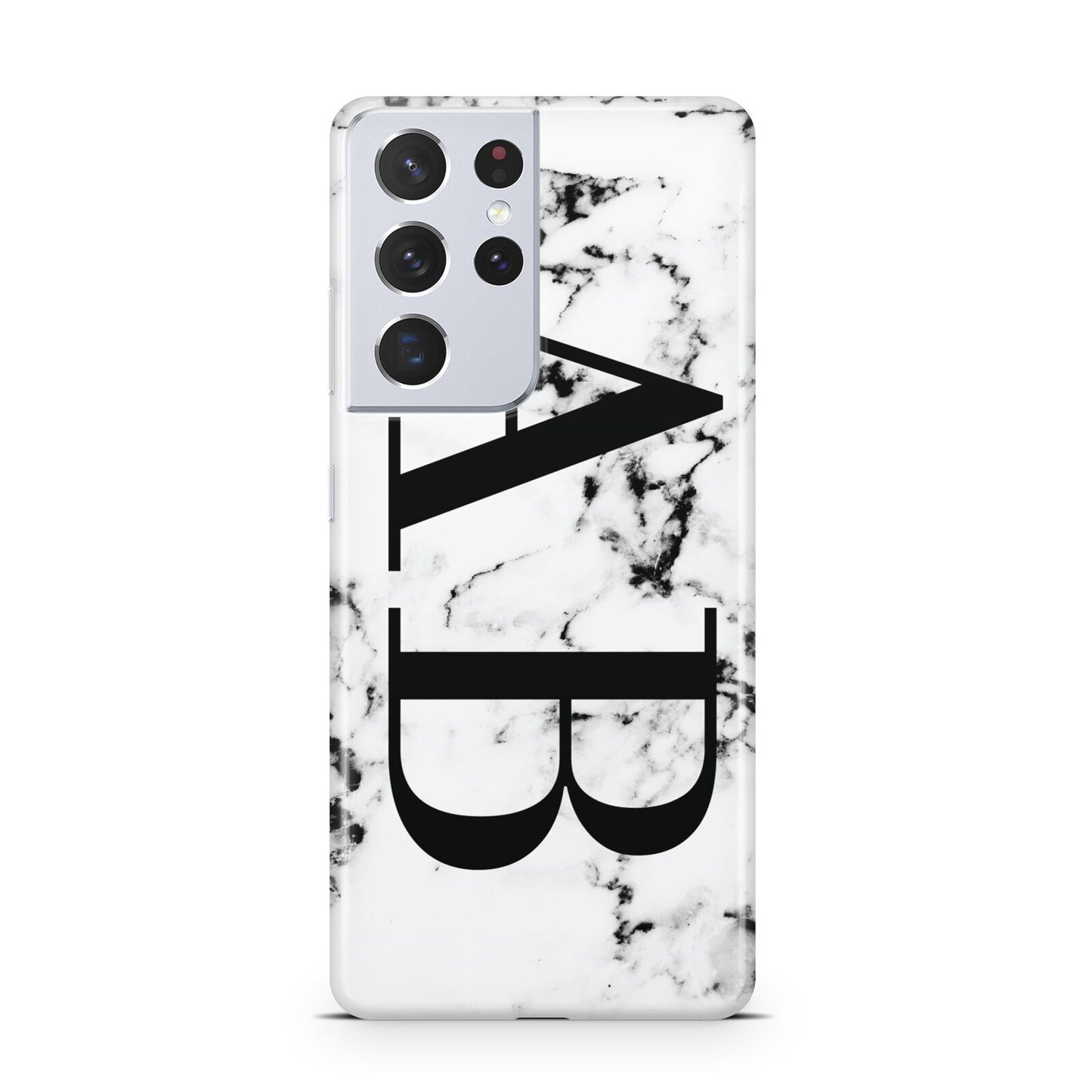 Marble Vertical Initials Personalised Samsung S21 Ultra Case