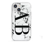 Marble Vertical Initials Personalised iPhone 13 Mini TPU Impact Case with White Edges