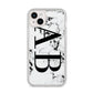 Marble Vertical Initials Personalised iPhone 14 Plus Clear Tough Case Starlight