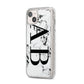 Marble Vertical Initials Personalised iPhone 14 Plus Glitter Tough Case Starlight Angled Image