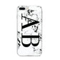 Marble Vertical Initials Personalised iPhone 8 Plus Bumper Case on Silver iPhone