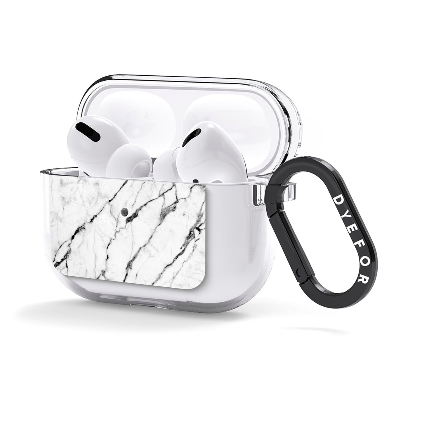Marble White AirPods Clear Case 3rd Gen Side Image