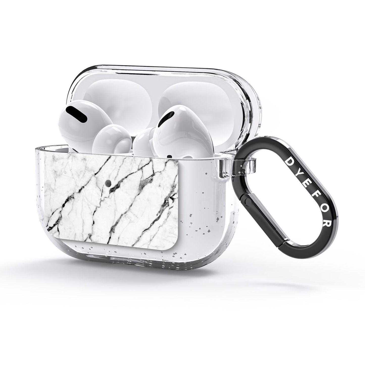Marble White AirPods Glitter Case 3rd Gen Side Image