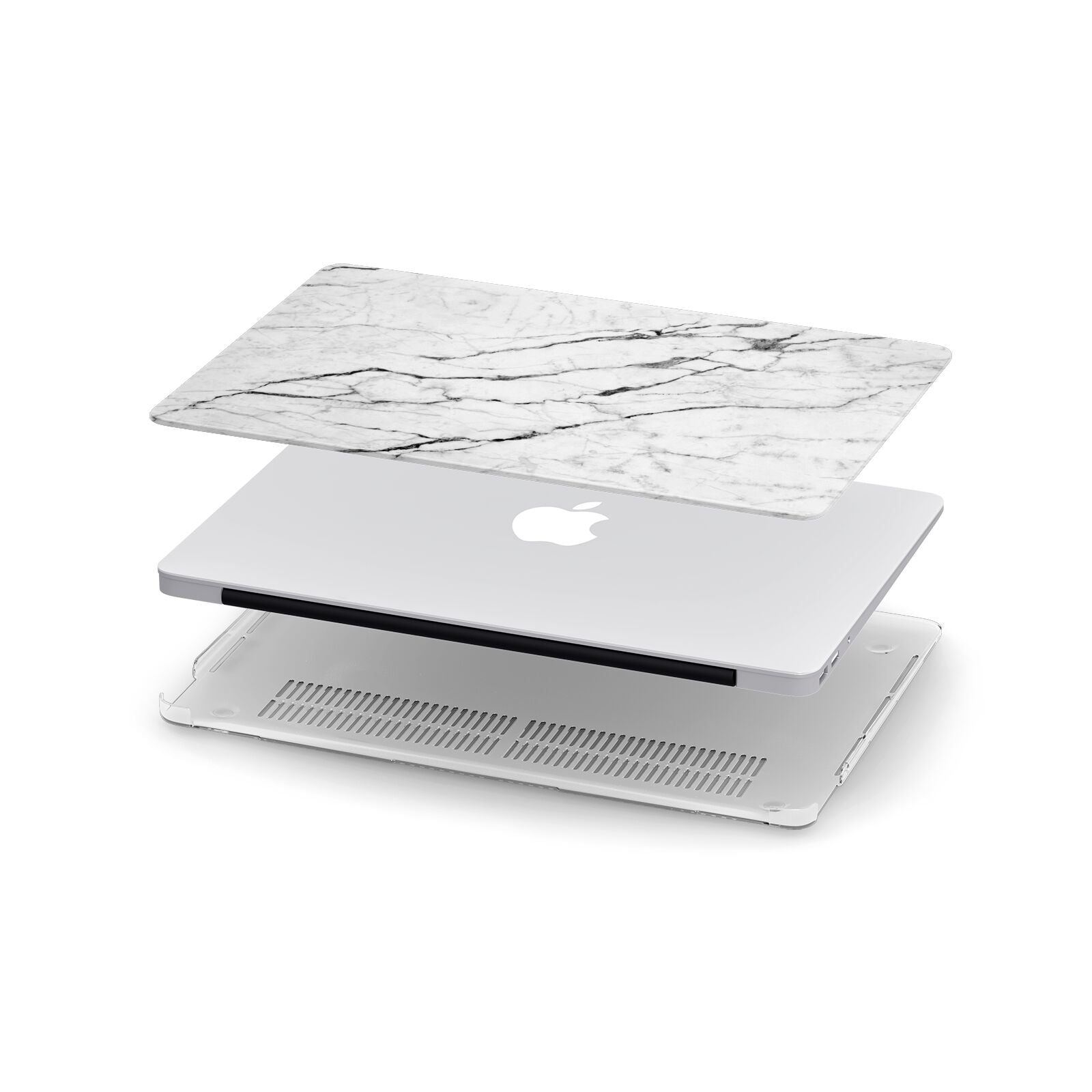 Marble White Apple MacBook Case in Detail