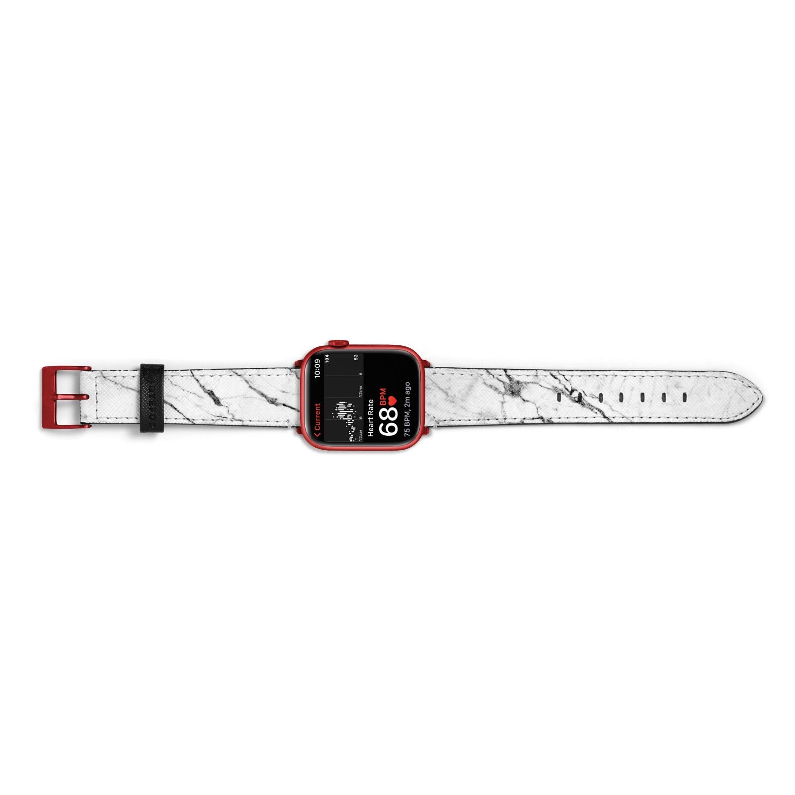 Marble White Apple Watch Strap Size 38mm Landscape Image Red Hardware