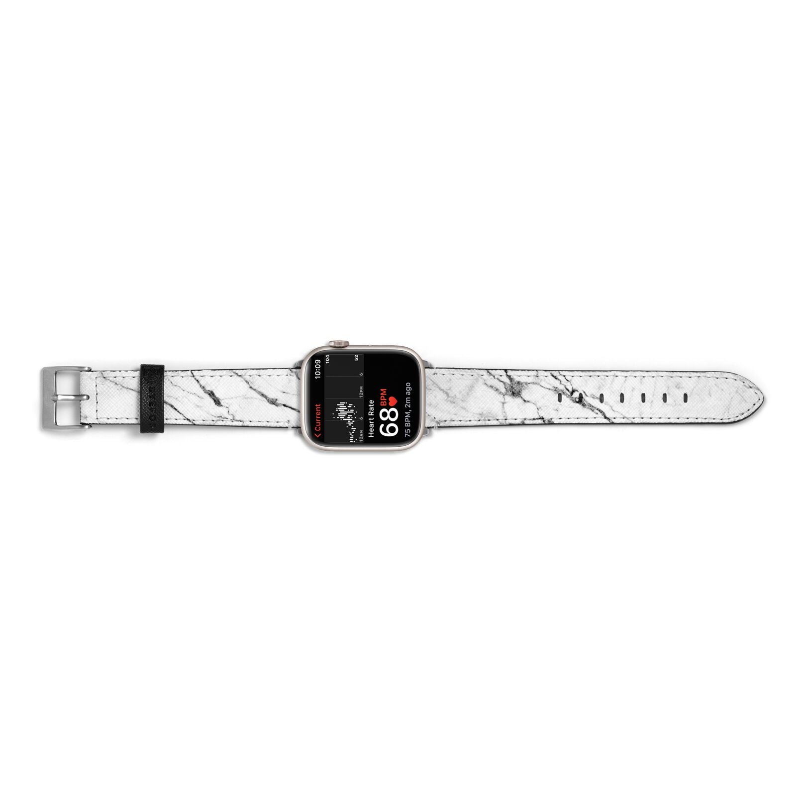 Marble White Apple Watch Strap Size 38mm Landscape Image Silver Hardware