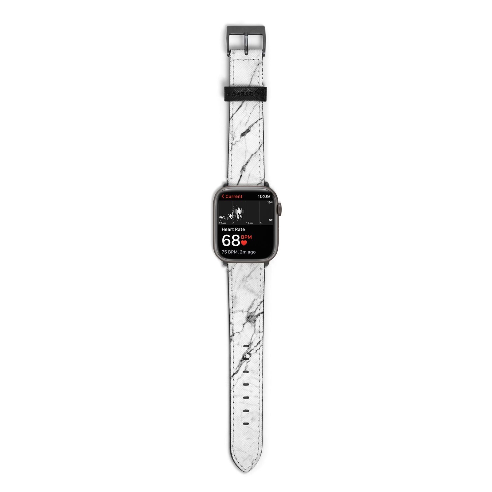 Marble White Apple Watch Strap Size 38mm with Space Grey Hardware