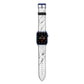 Marble White Apple Watch Strap with Blue Hardware