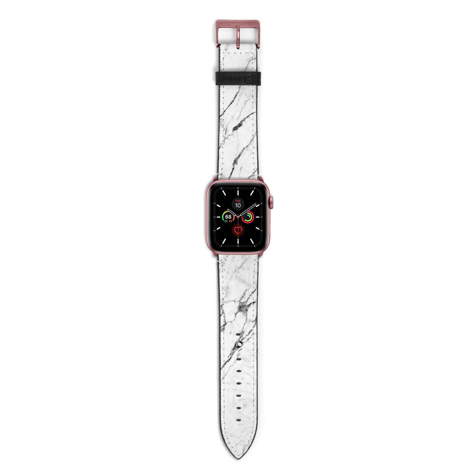 Marble White Apple Watch Strap with Rose Gold Hardware