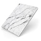 Marble White Apple iPad Case on Silver iPad Side View