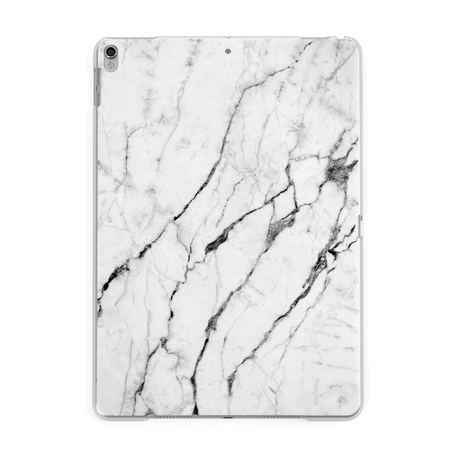 Marble White Apple iPad Silver Case