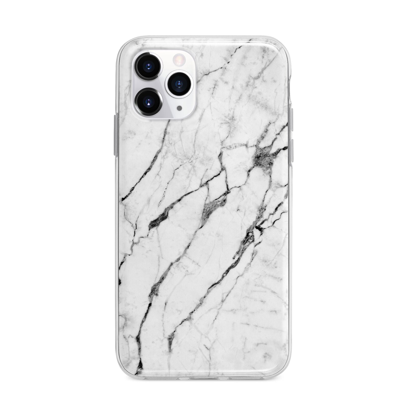 Marble White Apple iPhone 11 Pro in Silver with Bumper Case