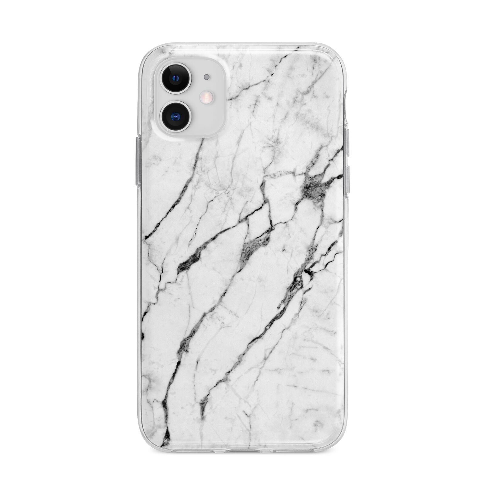 Marble White Apple iPhone 11 in White with Bumper Case