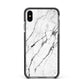 Marble White Apple iPhone Xs Max Impact Case Black Edge on Black Phone