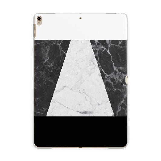 Marble White Black Apple iPad Gold Case
