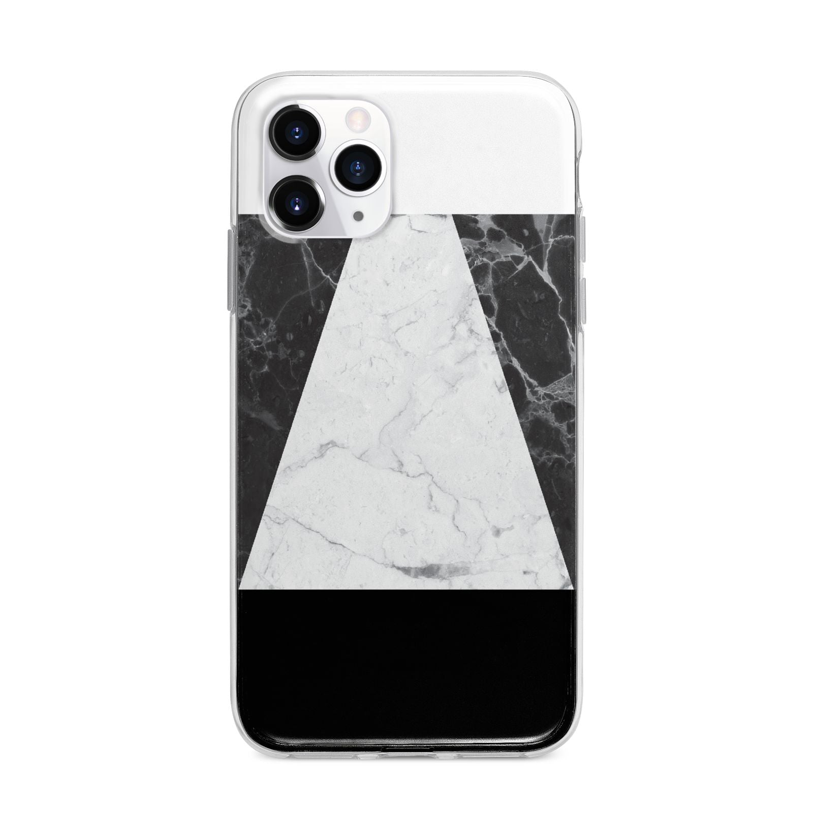 Marble White Black Apple iPhone 11 Pro in Silver with Bumper Case