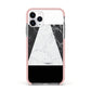 Marble White Black Apple iPhone 11 Pro in Silver with Pink Impact Case