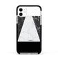 Marble White Black Apple iPhone 11 in White with Black Impact Case