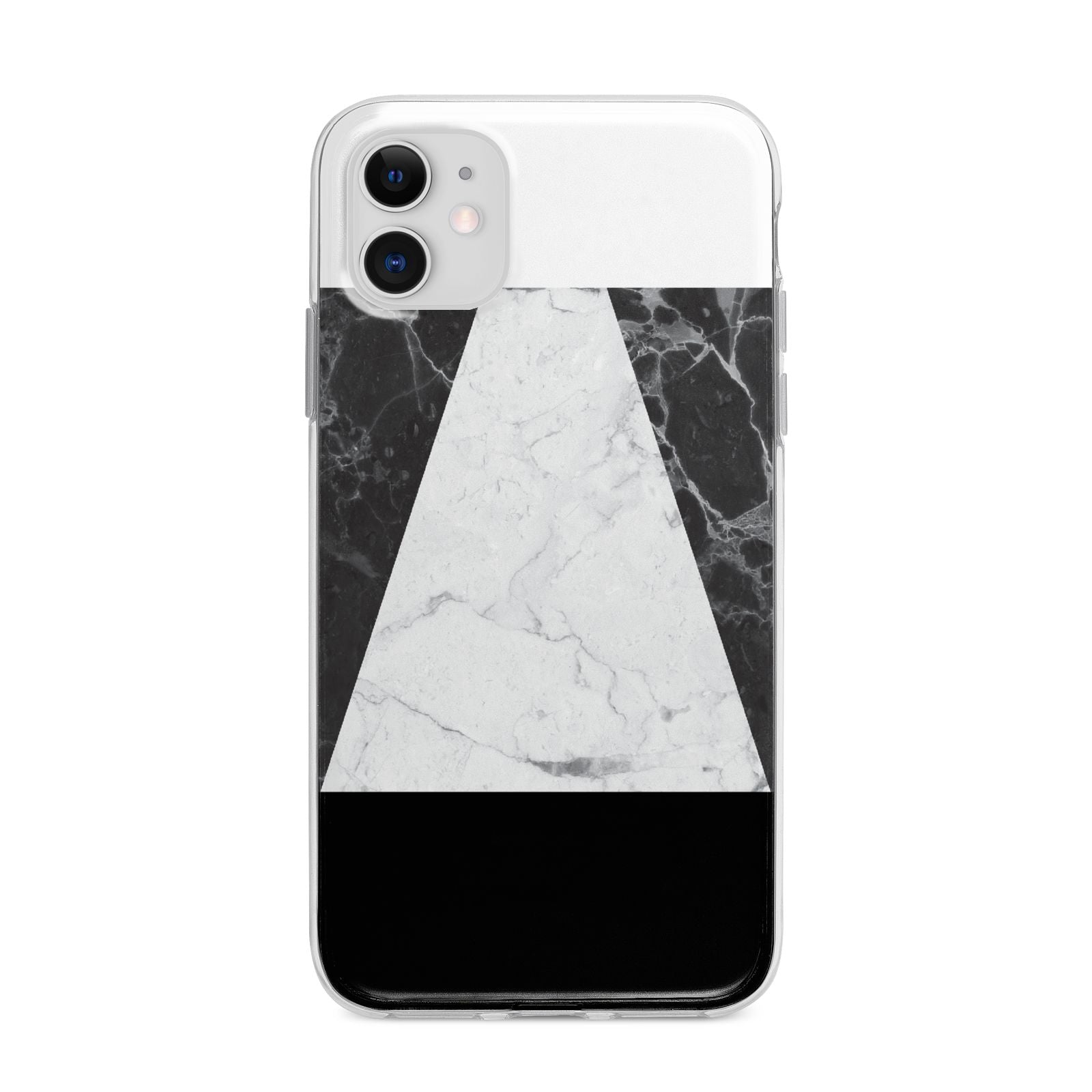 Marble White Black Apple iPhone 11 in White with Bumper Case