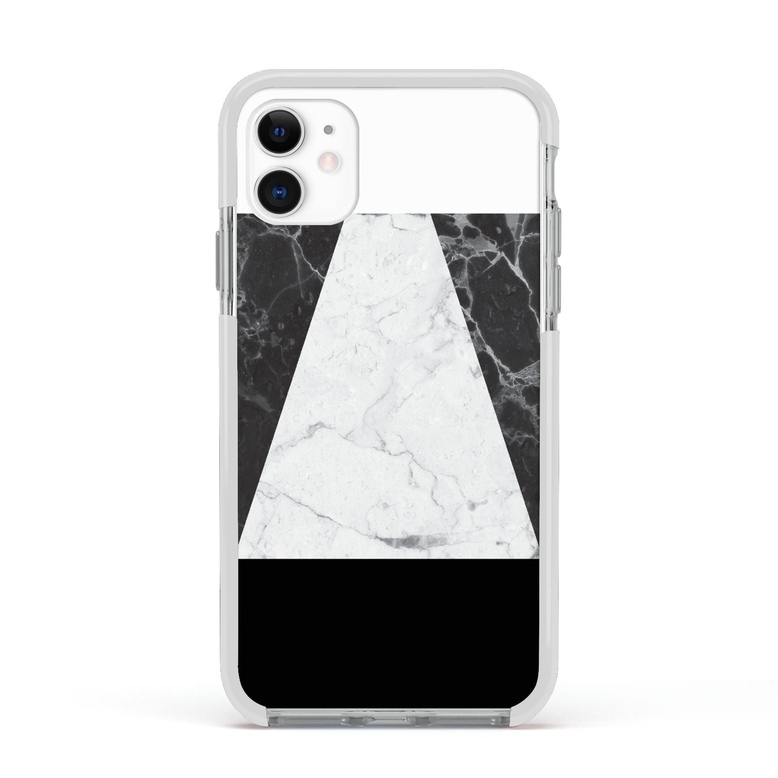 Marble White Black Apple iPhone 11 in White with White Impact Case