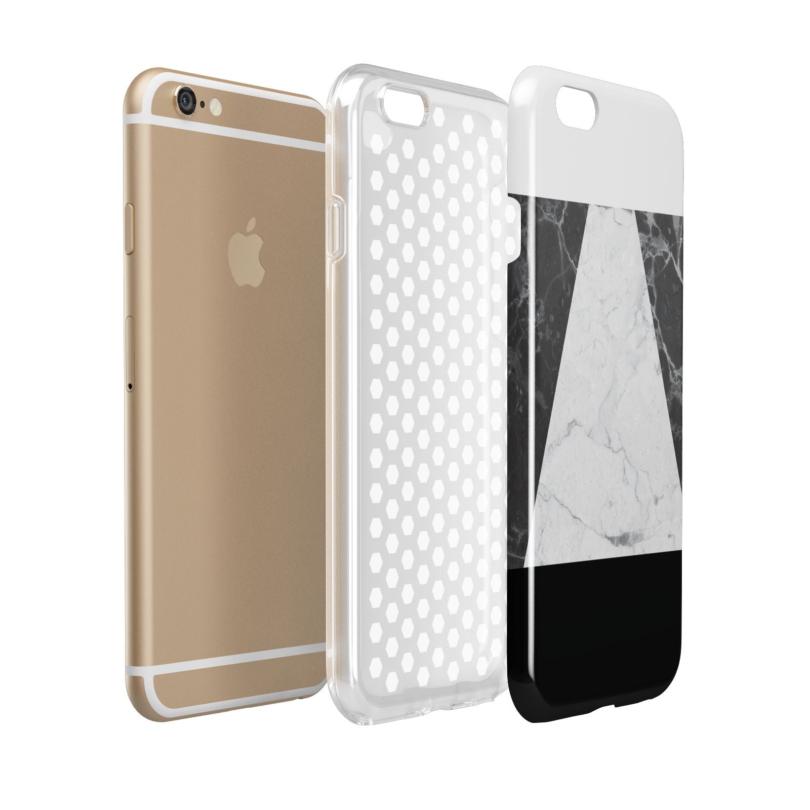 Marble White Black Apple iPhone 6 3D Tough Case Expanded view