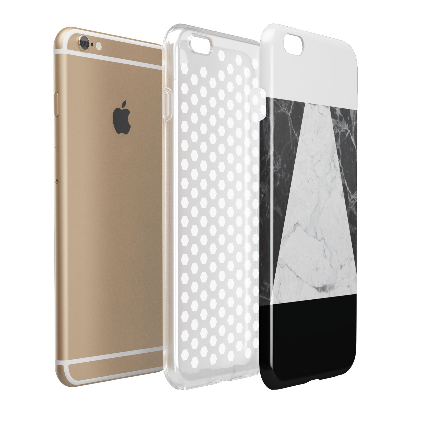 Marble White Black Apple iPhone 6 Plus 3D Tough Case Expand Detail Image