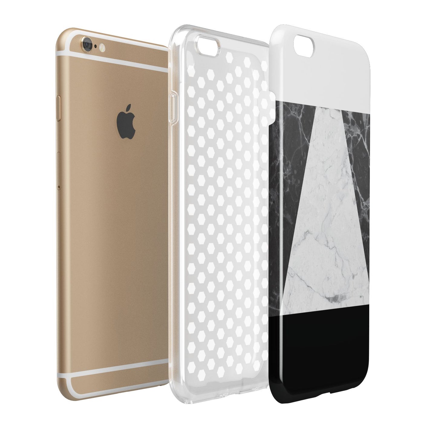 Marble White Black Apple iPhone 6 Plus 3D Tough Case
