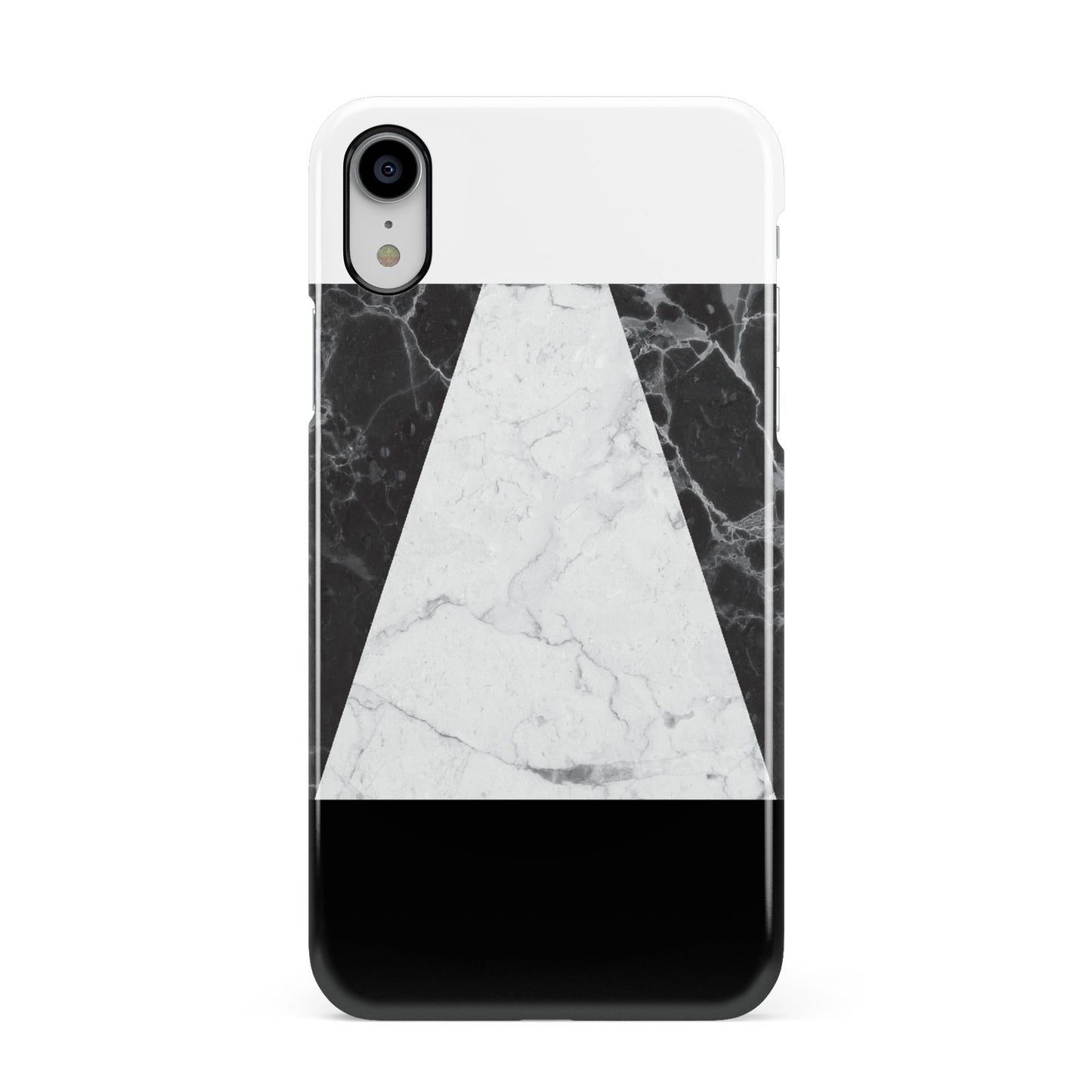 Marble White Black Apple iPhone XR White 3D Snap Case