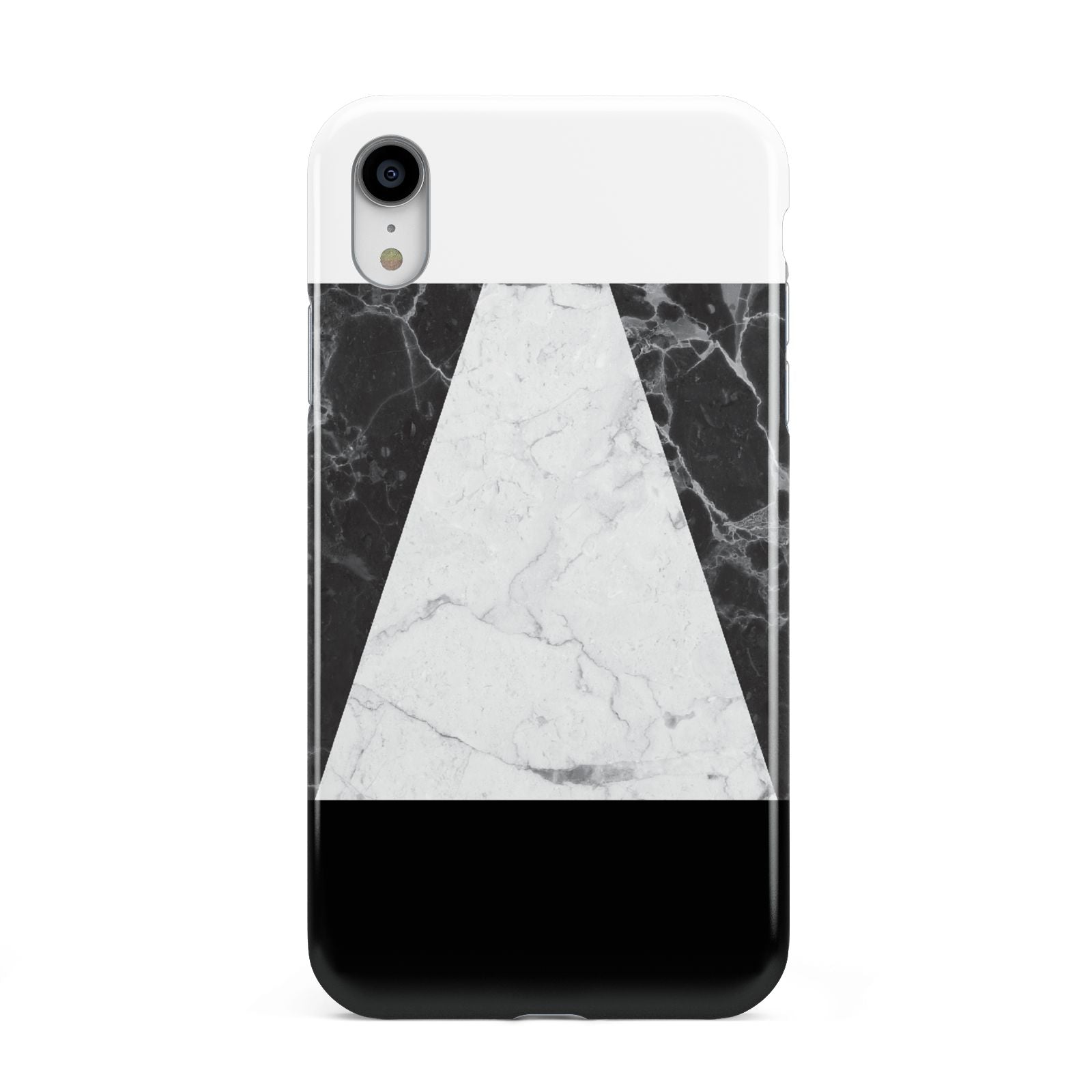 Marble White Black Apple iPhone XR White 3D Tough Case