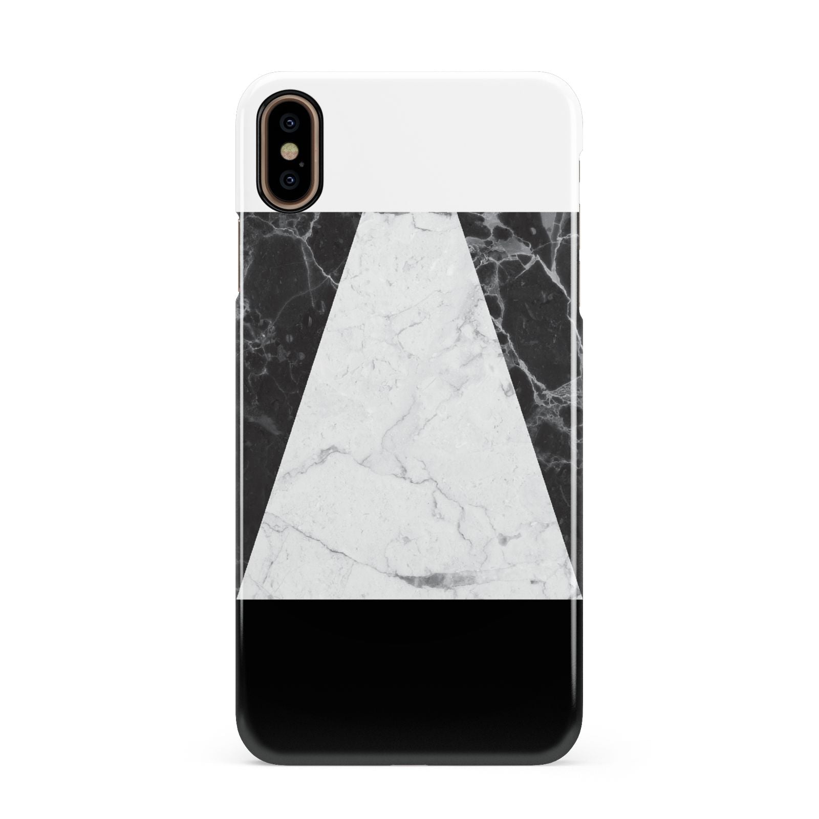 Marble White Black Apple iPhone Xs Max 3D Snap Case