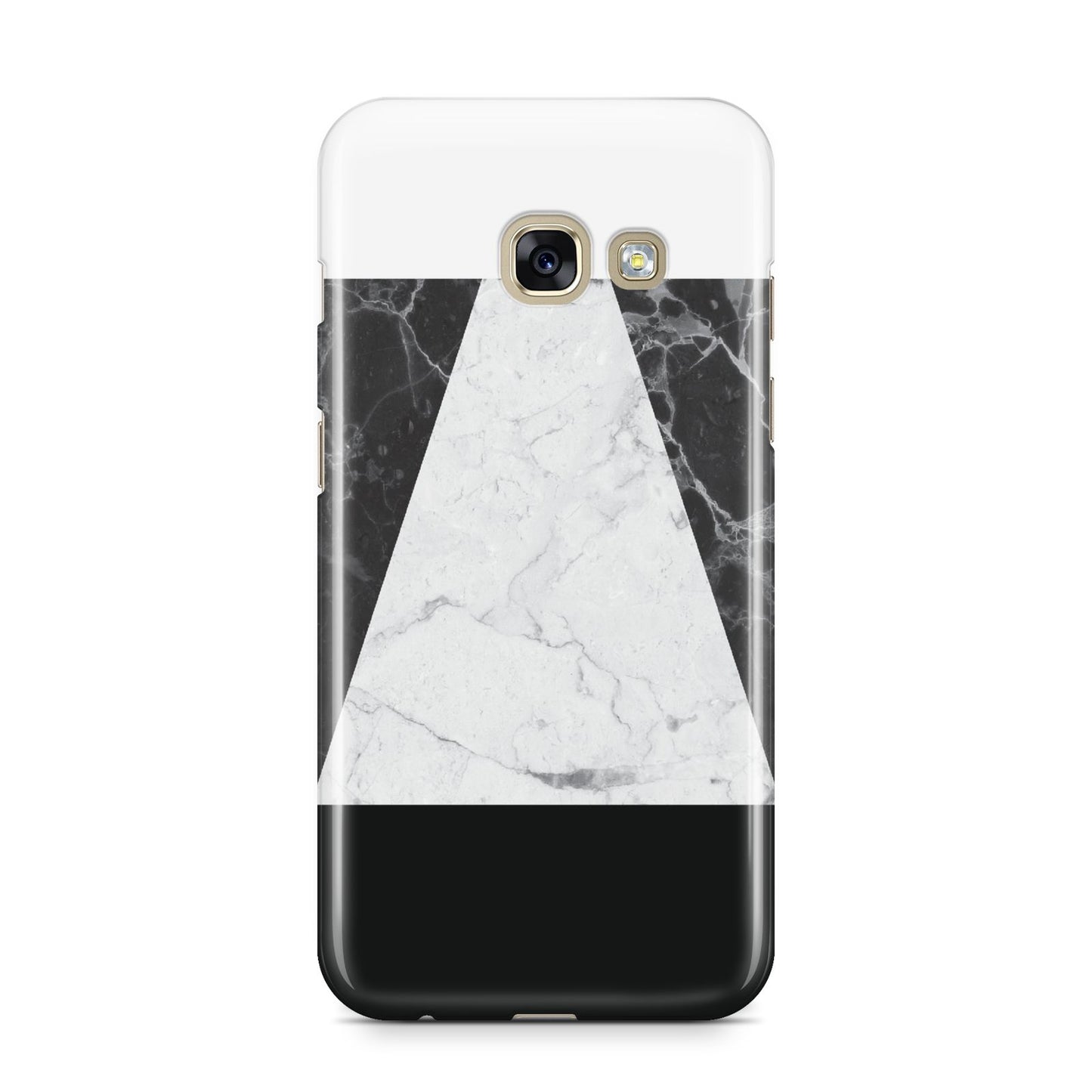 Marble White Black Samsung Galaxy A3 2017 Case on gold phone