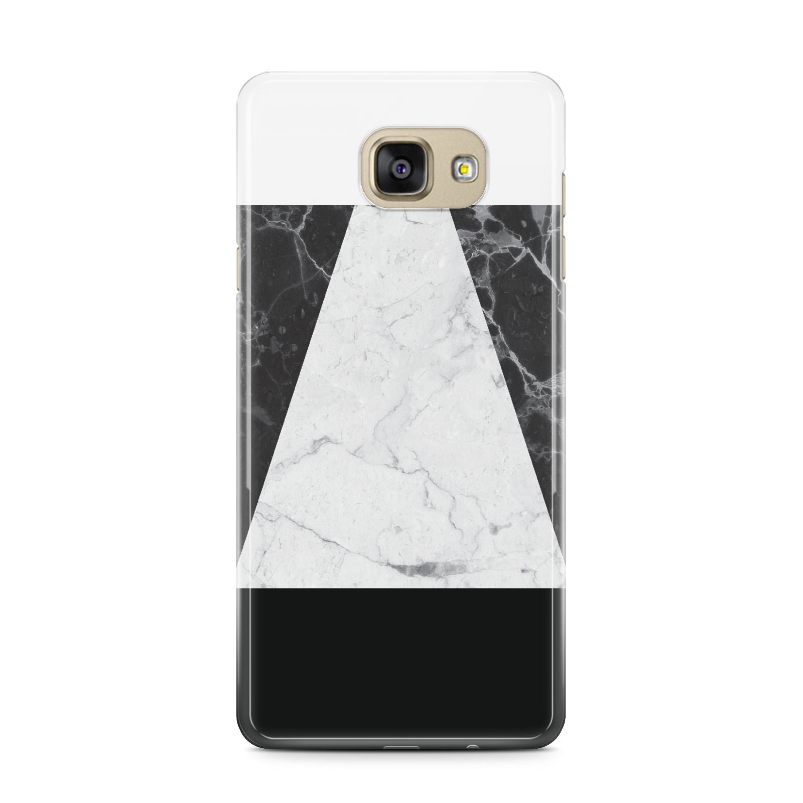 Marble White Black Samsung Galaxy A7 2016 Case on gold phone
