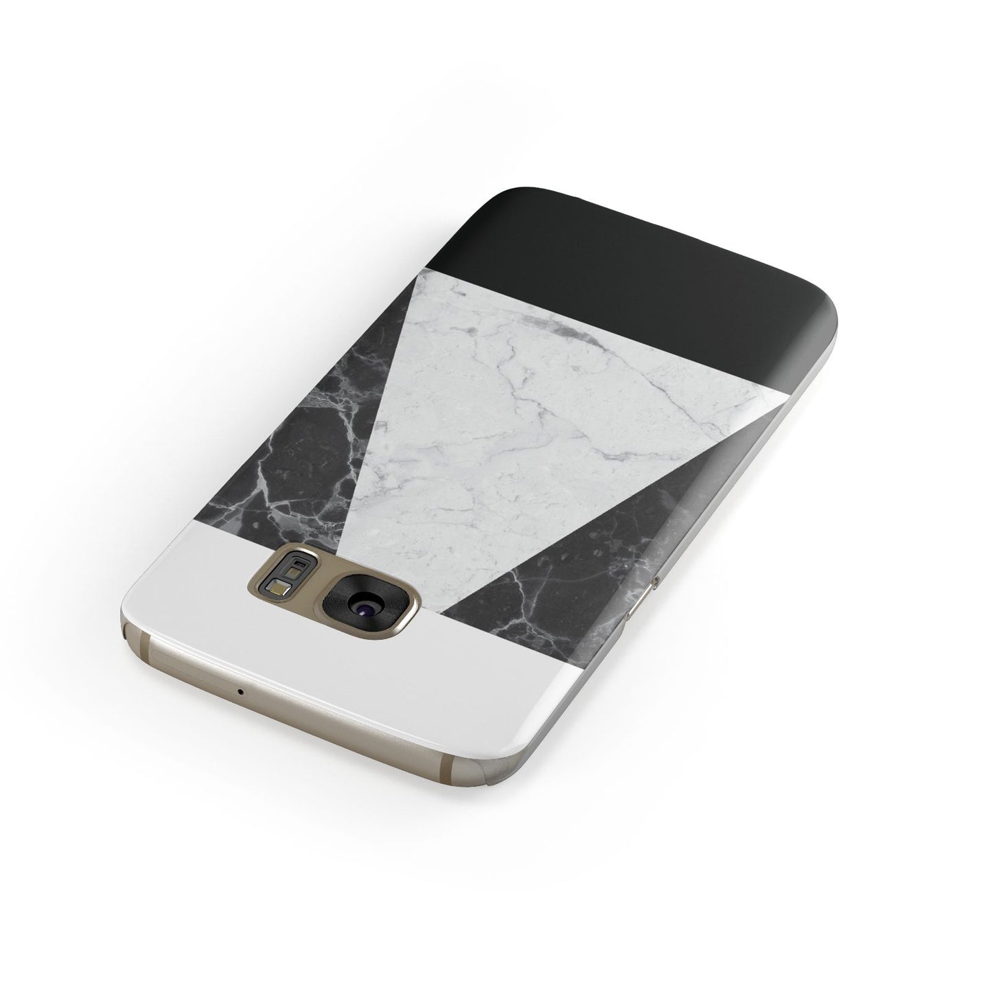 Marble White Black Samsung Galaxy Case Front Close Up