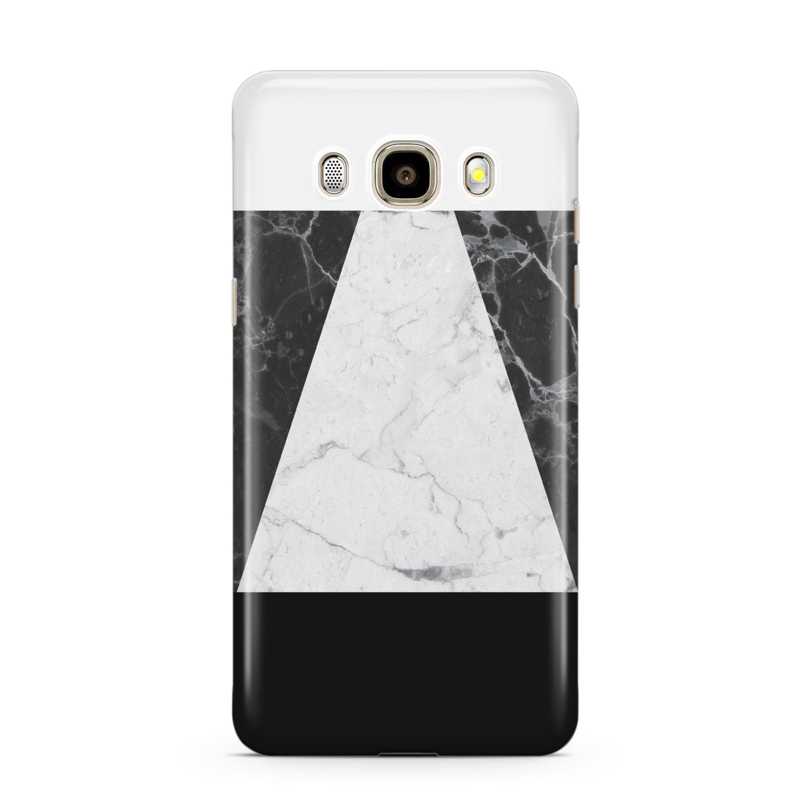 Marble White Black Samsung Galaxy J7 2016 Case on gold phone