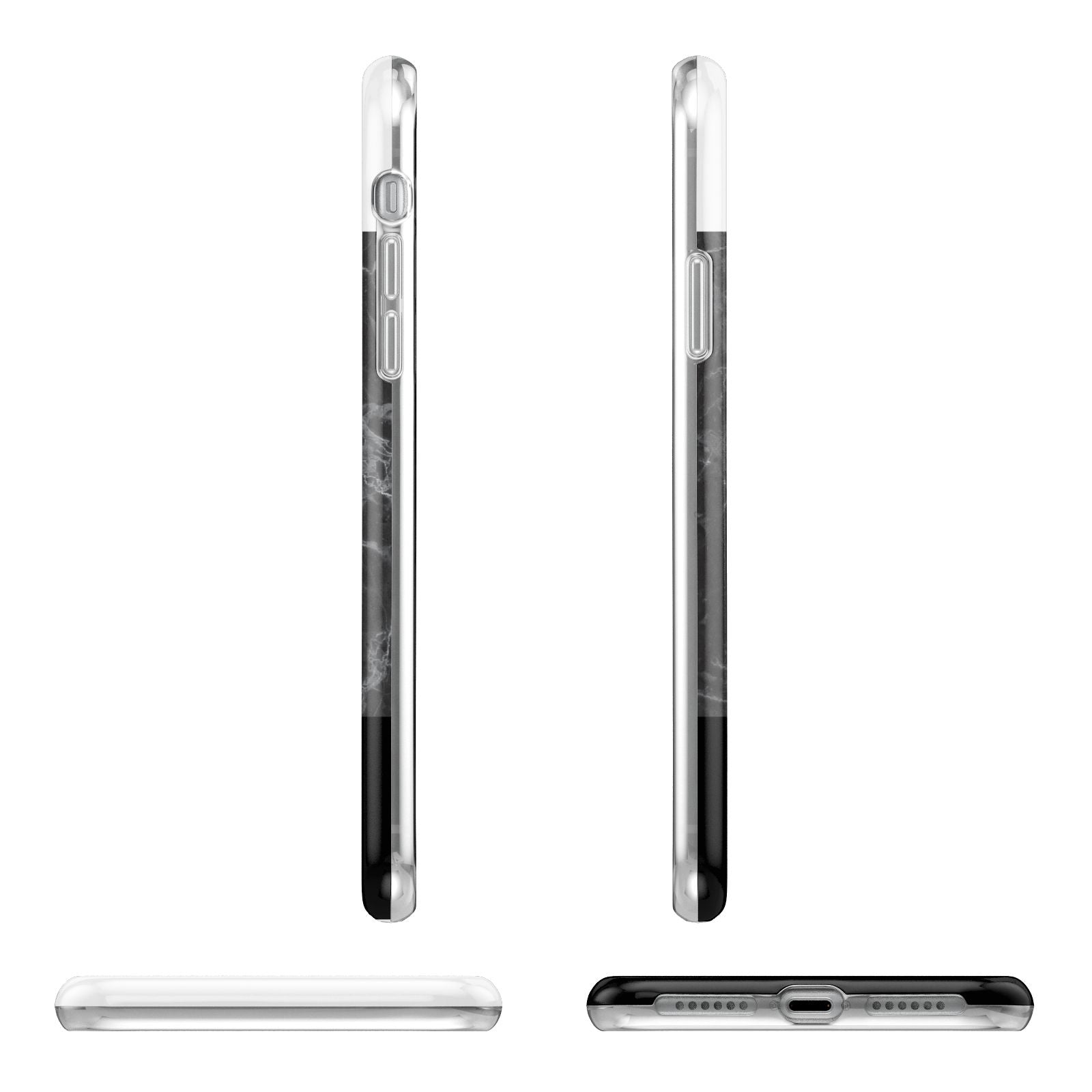 Marble White Black iPhone 11 Pro 3D Tough Case Angle Images