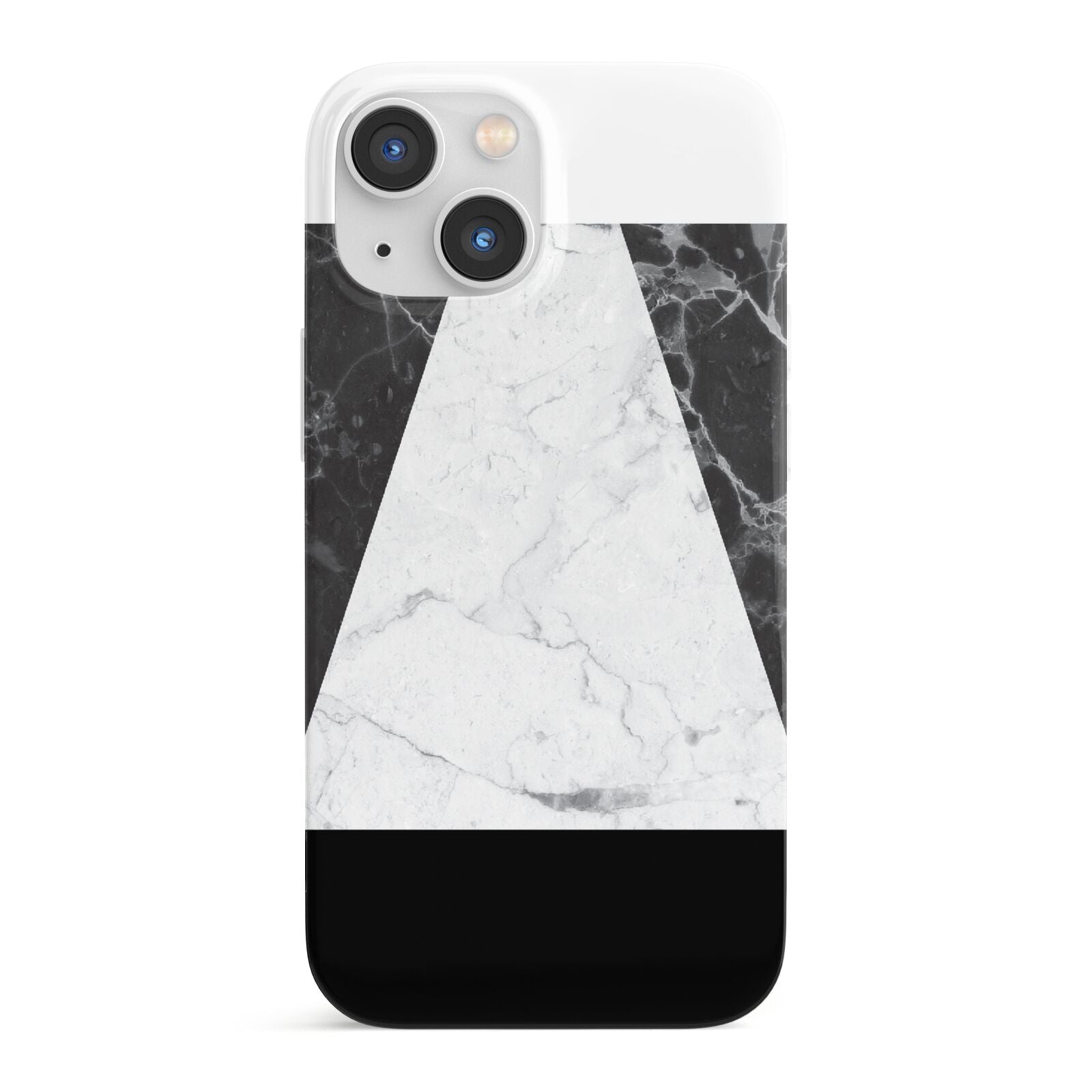 Marble White Black iPhone 13 Mini Full Wrap 3D Snap Case