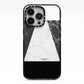 Marble White Black iPhone 13 Pro Black Impact Case on Silver phone