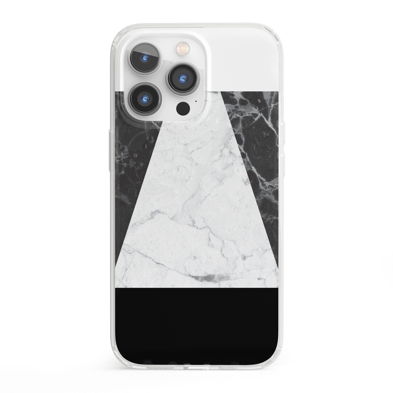 Marble White Black iPhone 13 Pro Clear Bumper Case