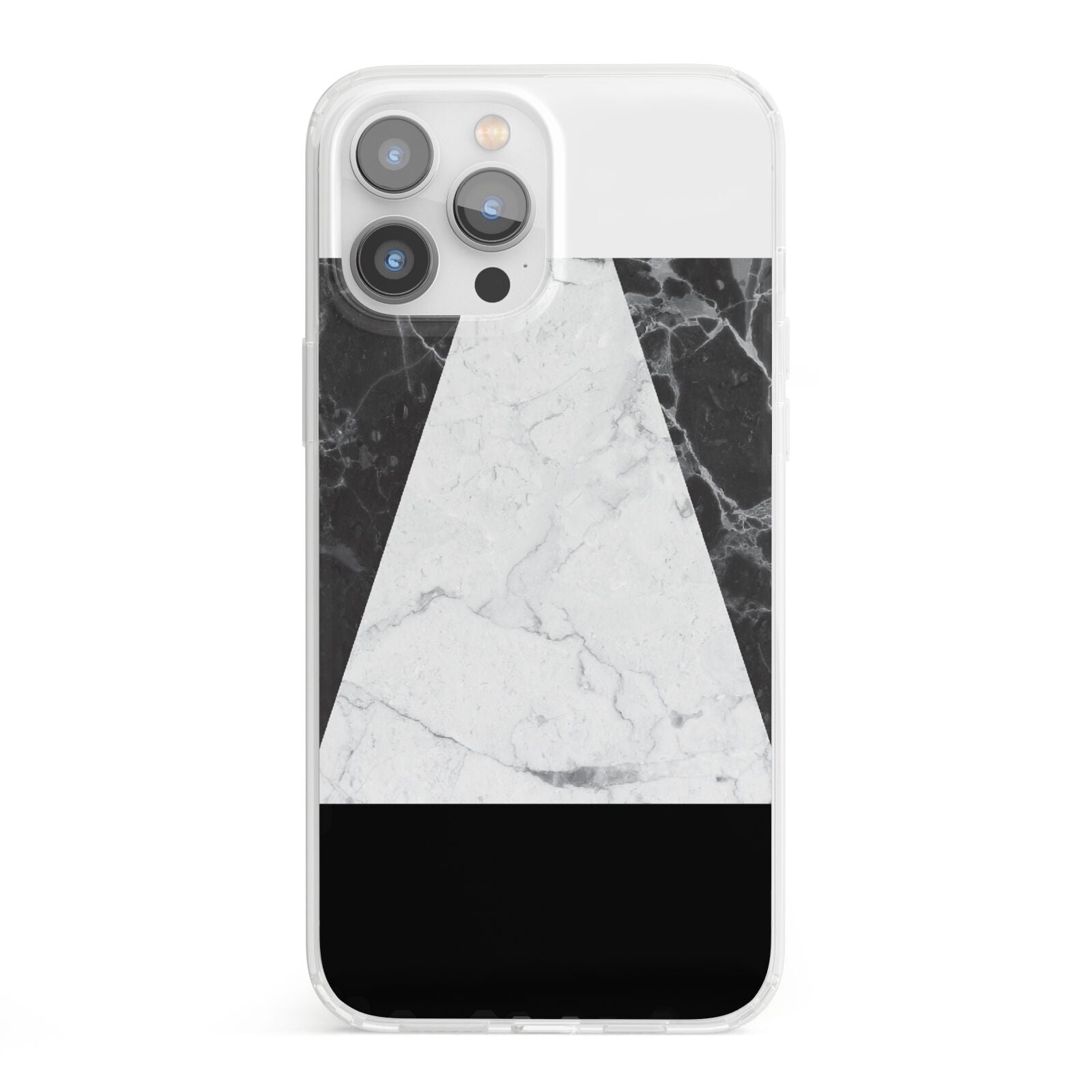 Marble White Black iPhone 13 Pro Max Clear Bumper Case