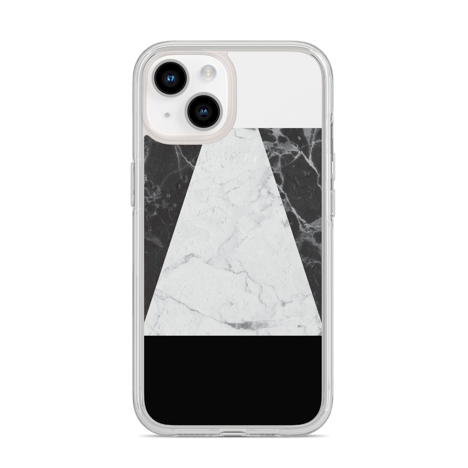 Marble White Black iPhone 14 Clear Tough Case Starlight
