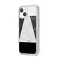 Marble White Black iPhone 14 Glitter Tough Case Starlight Angled Image