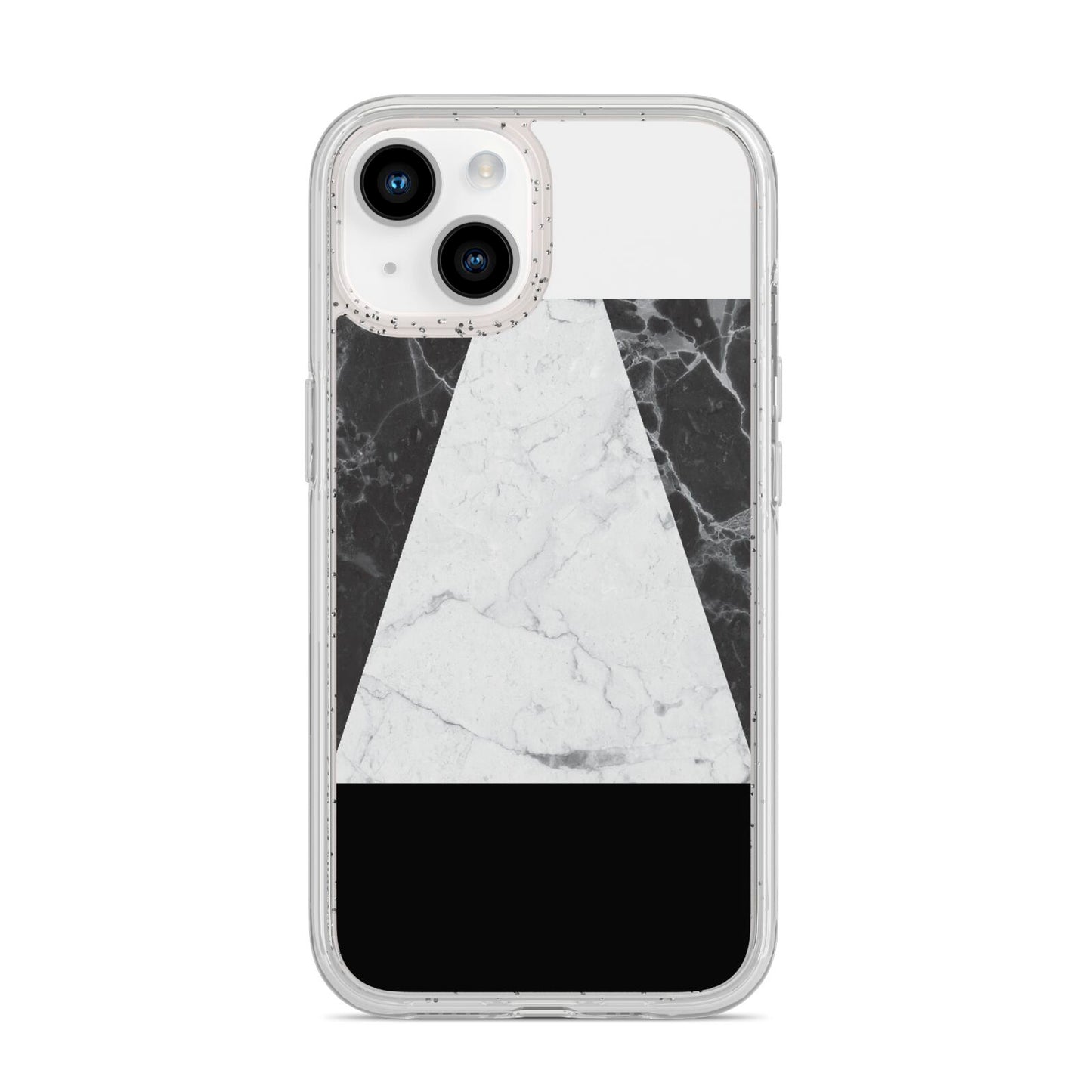 Marble White Black iPhone 14 Glitter Tough Case Starlight