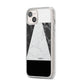 Marble White Black iPhone 14 Plus Clear Tough Case Starlight Angled Image