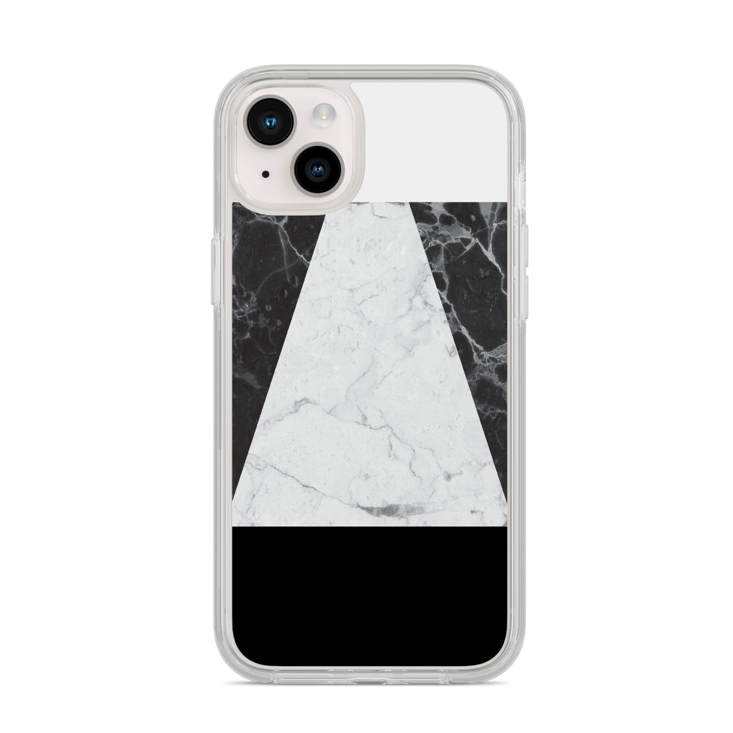 Marble White Black iPhone 14 Plus Clear Tough Case Starlight