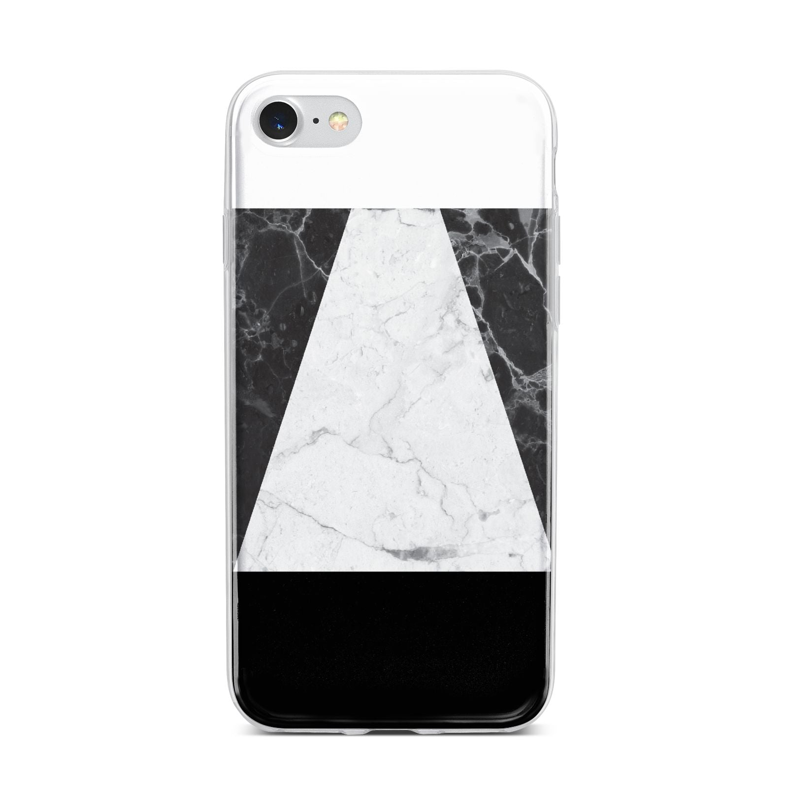 Marble White Black iPhone 7 Bumper Case on Silver iPhone