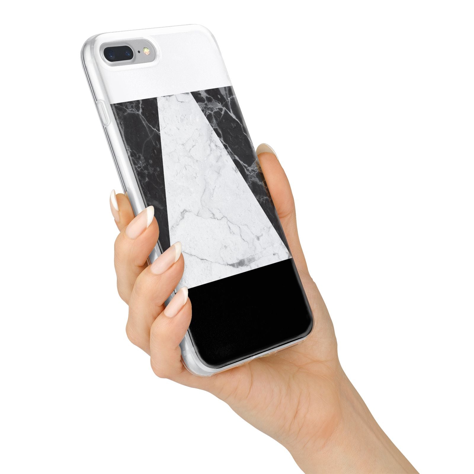 Marble White Black iPhone 7 Plus Bumper Case on Silver iPhone Alternative Image