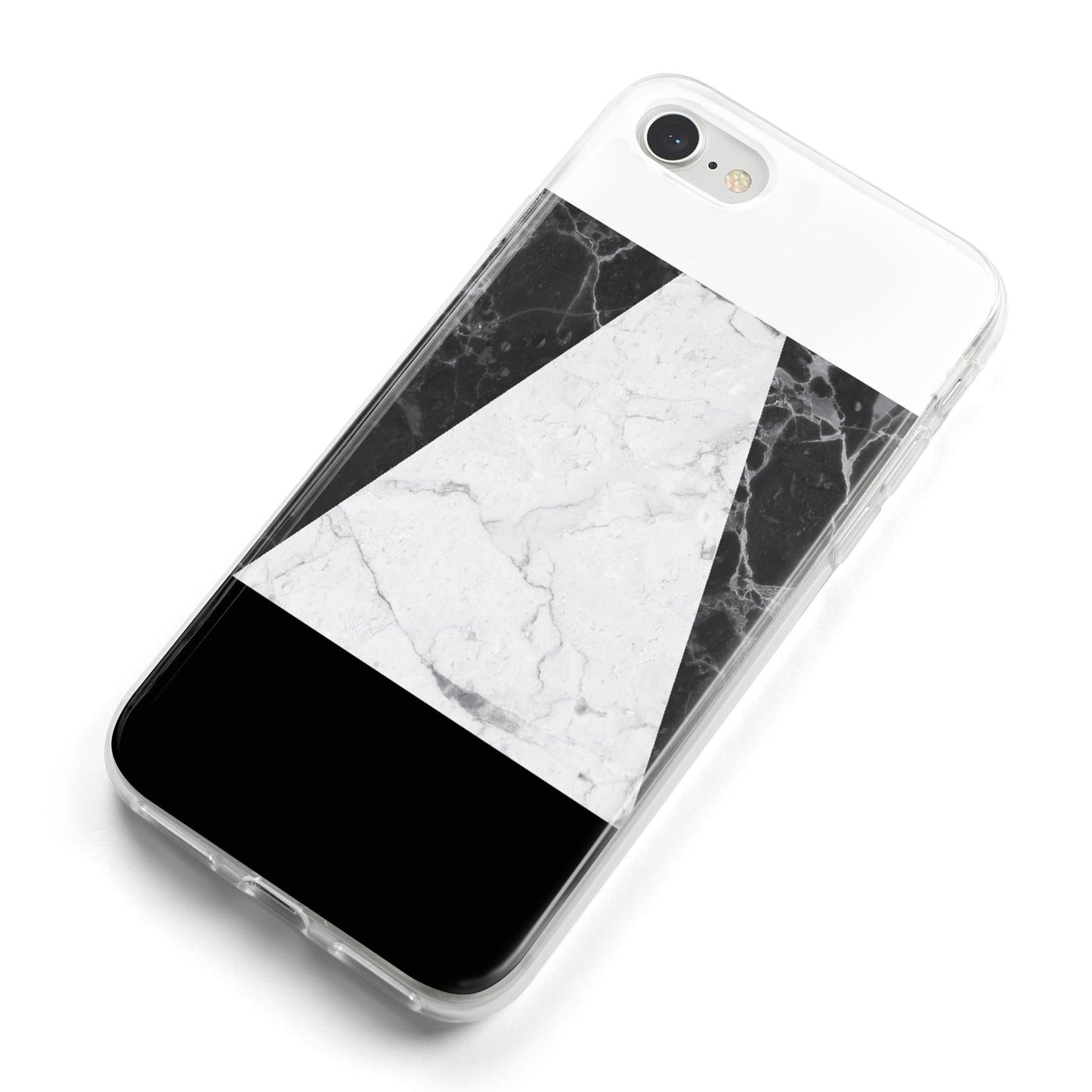 Marble White Black iPhone 8 Bumper Case on Silver iPhone Alternative Image