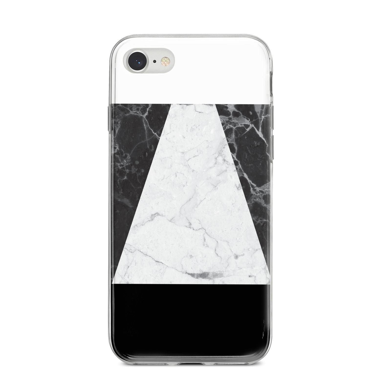 Marble White Black iPhone 8 Bumper Case on Silver iPhone