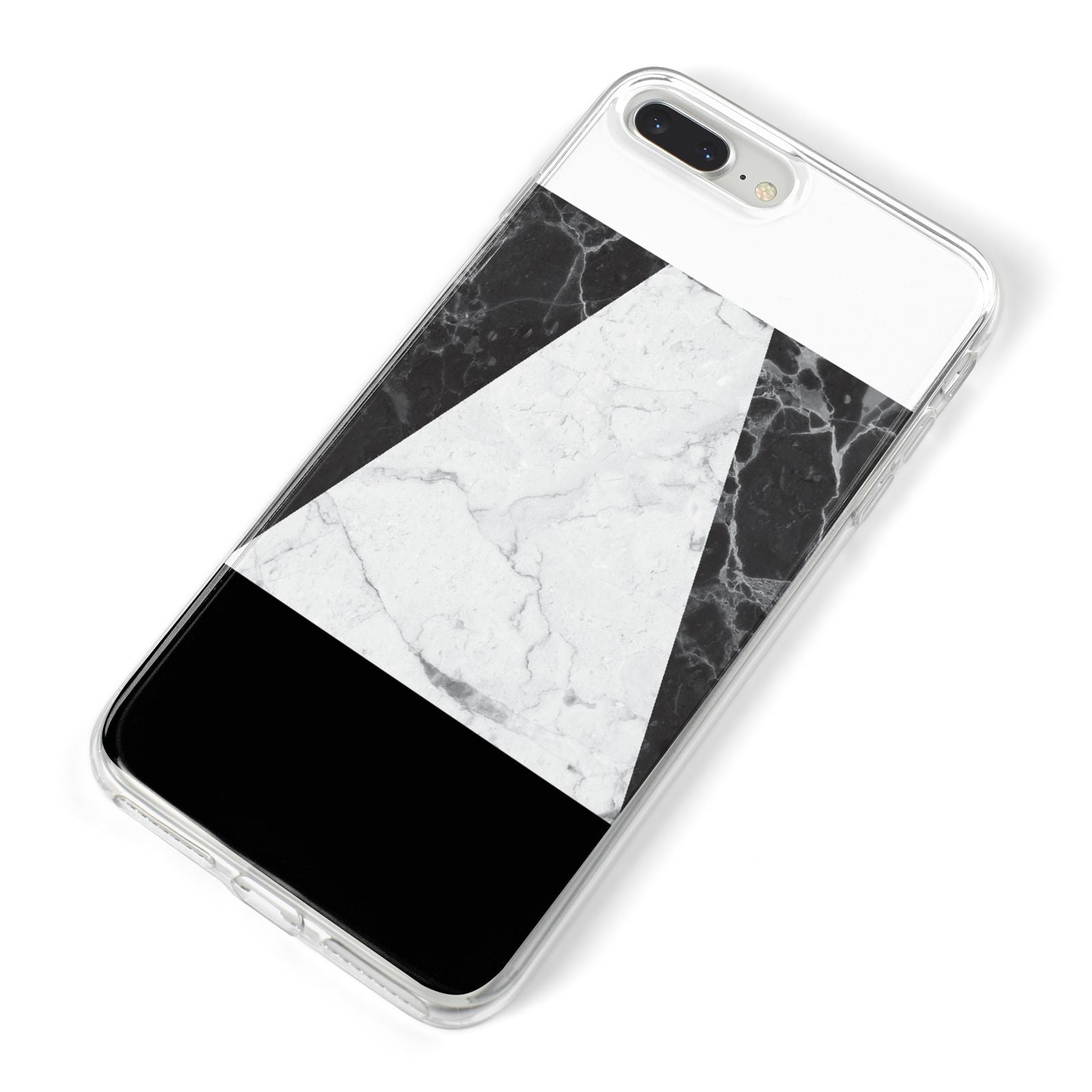 Marble White Black iPhone 8 Plus Bumper Case on Silver iPhone Alternative Image